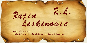 Rajin Leškinović vizit kartica
